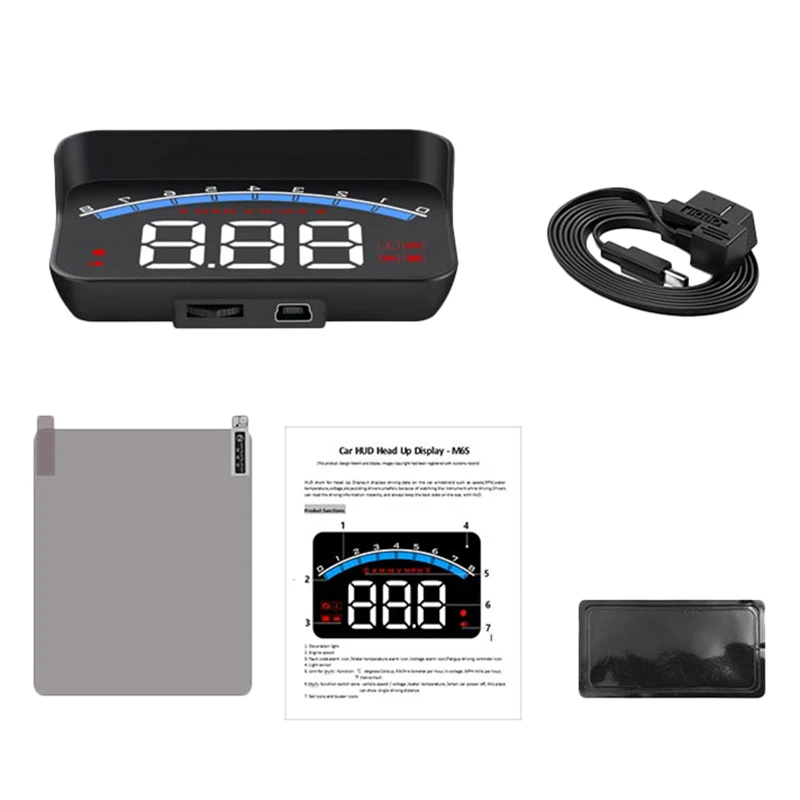 

M6S 3.5 HUD Head-Up Display Car-Styling Hud Display Overspeed Warning Windshield Projector Alarm System Universal