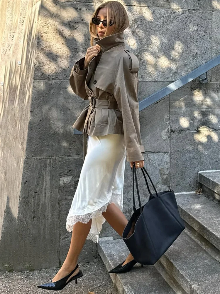 Tossy White Lace Patchwork Long Skirt For Women Slim High Waist Elegant Commute Printed Party Looks Clothes Female Maxi Skirts