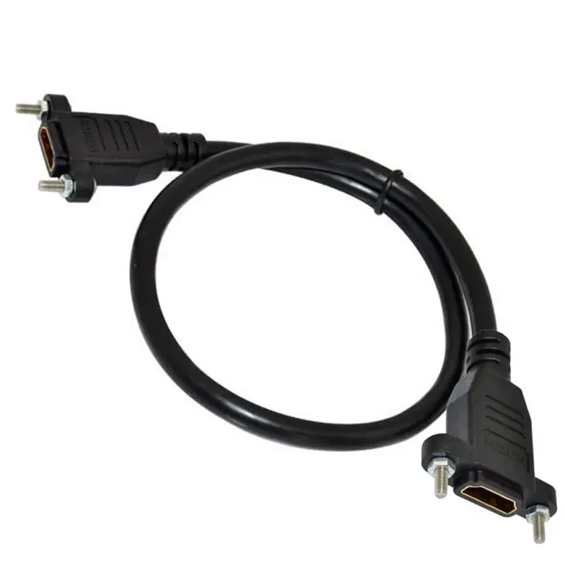 HDMI Compatible Male To Female 4K * 24 High-Definition Cable Extension Cable With Screw Hole Panel Cable 2.0 Version 60HZ