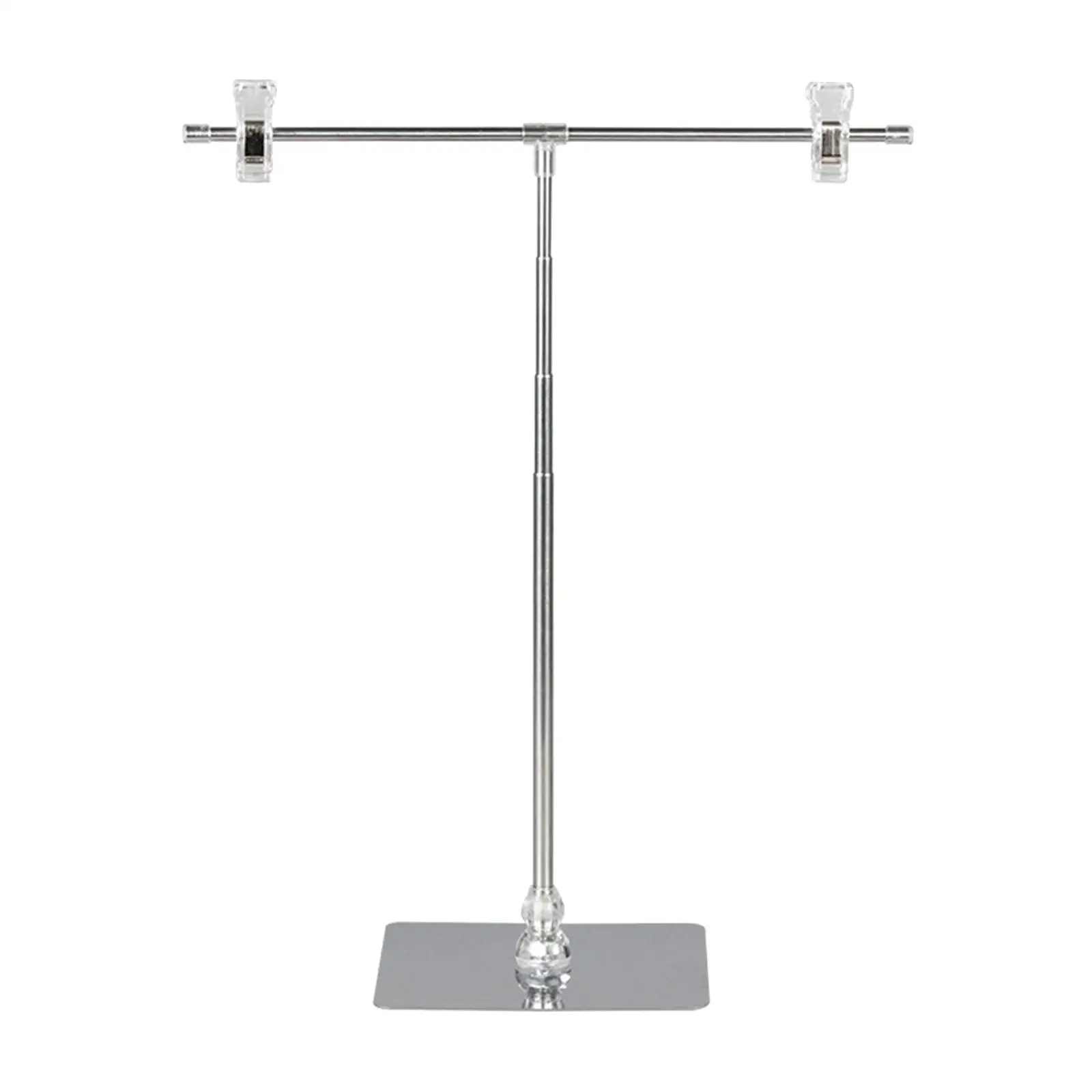 Adjustable Poster Stand with Clip Bracket Advertisement Rack T Shaped Banner Stand Holder Floorstanding for Desktop Cafes Bars