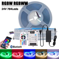 RGBW RGBWW COB LED Strip DC 24V 784LED/M Bluetooth APP Controllo TV Retroilluminazione Decorazione della stanza Nastro LED Diodo Nastro flessibile