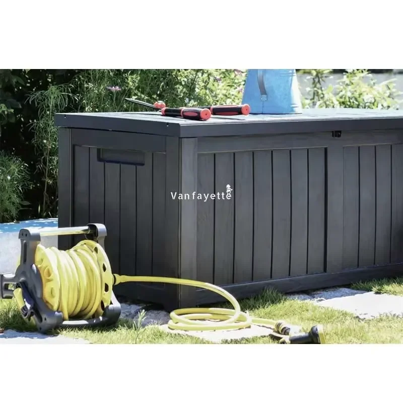 Waterproof Outdoor Storage Bench for Terrace Patio Garden Furniture Multi Function Coffee Table with Hidden Compartment Space