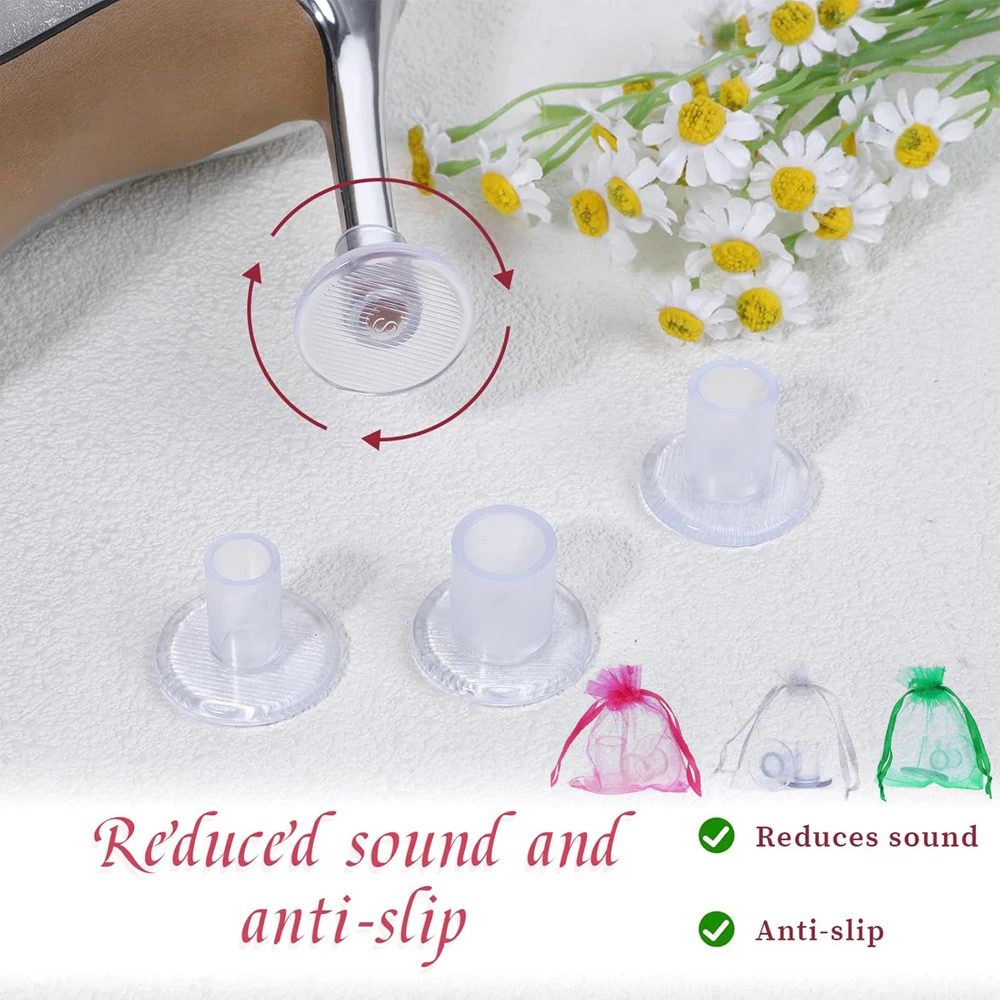 100 Pairs High Heel Protectors Anti-Slip Heel Stopper Heel Caps Covers for Outdoor Wedding Party Stop Sinking at Grass or Cracks