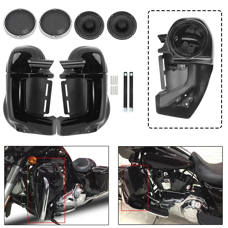 

Motorcycle Accessories Lower Vented Leg Fairing Glove Box For Harley Touring Road King Electra Road Glide Street Glide 83-13