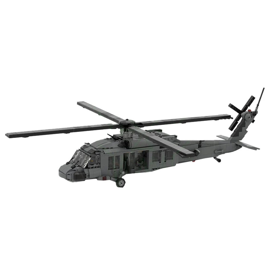 MOC- 198409   Serie di armi UH-60 Black Hawk Army Army Trasporto Modello di elicottero Mattoni Blocchi di costruzione fai da te Puzzle Giocattoli per bambini