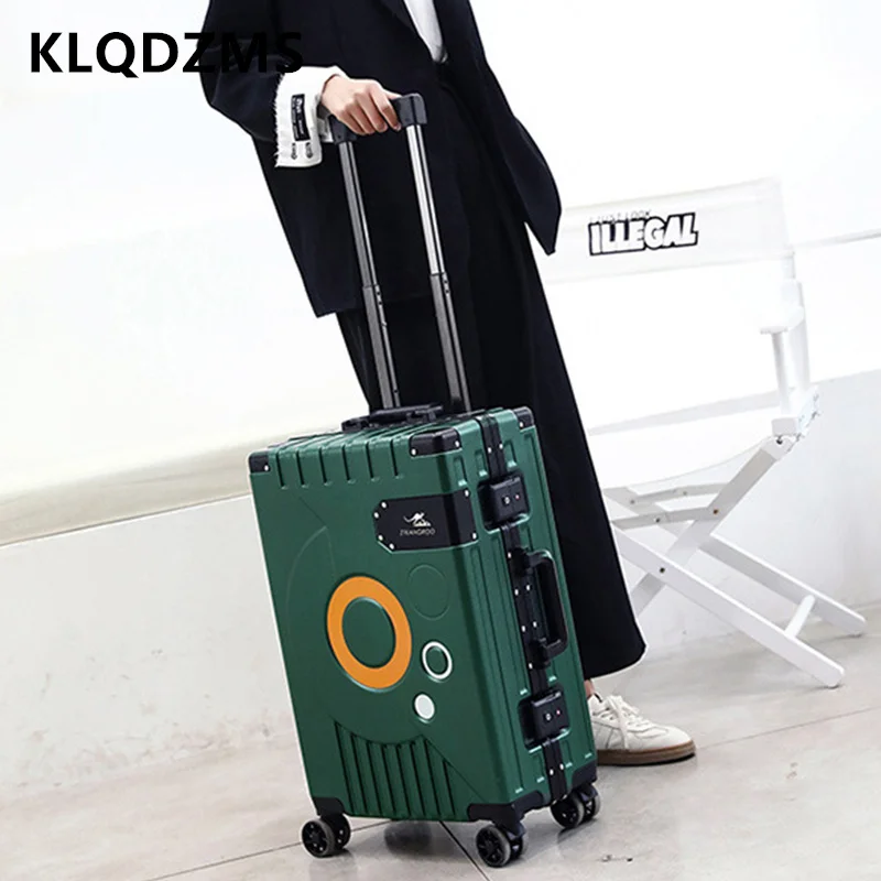 KLQDZMS Men's Suitcase Aluminum Frame Boarding Box 20