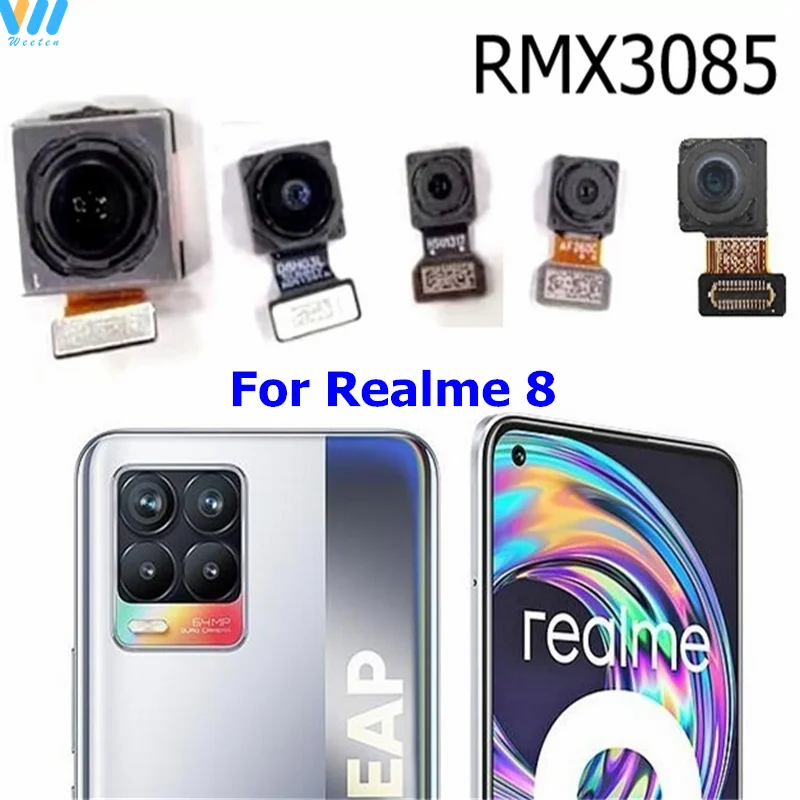 Front Rear Camera For OPPO Realme 8 8S 8Pro 4G 5G Front Selfie Rear Back Main Camera Module Flex Cable Spare Repair Parts 8 Pro