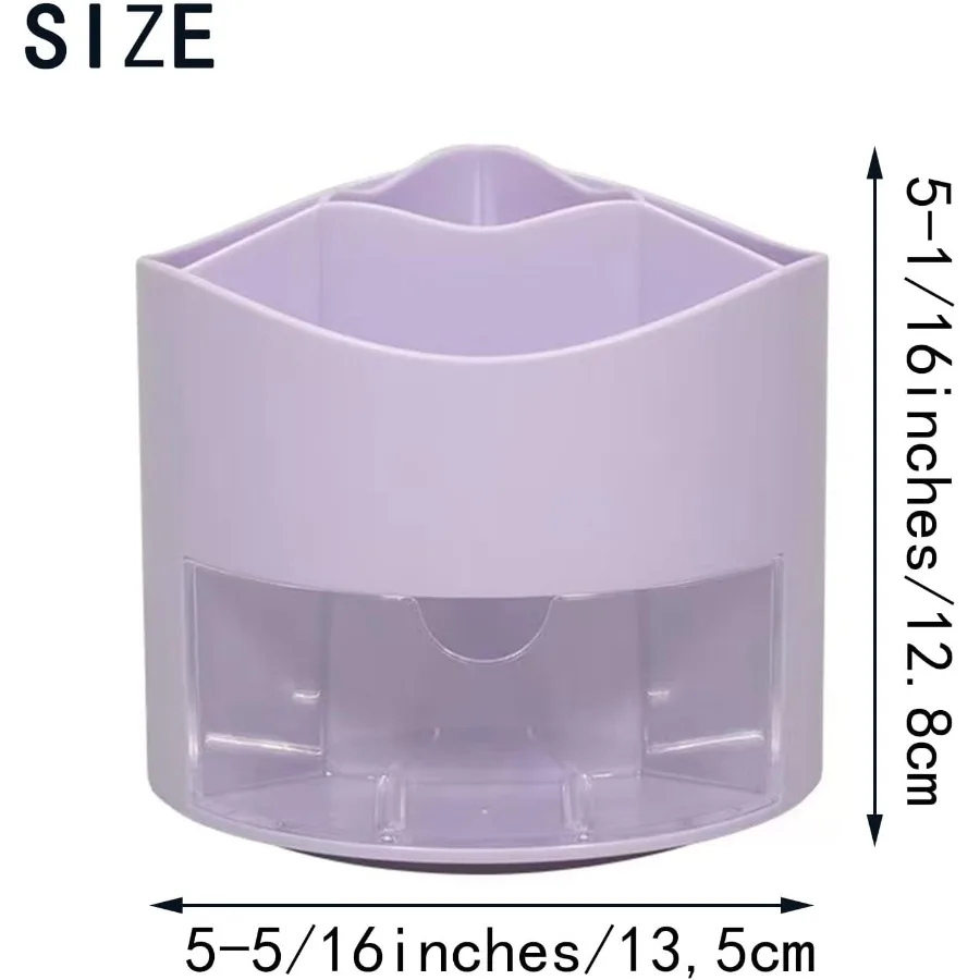 الدورية القلم قشرة حامل 360 درجة مع درج 5 مقصورات مكتب ثابت مستحضرات التجميل ماكياج فرش حامل لطاولة خلع الملابس H