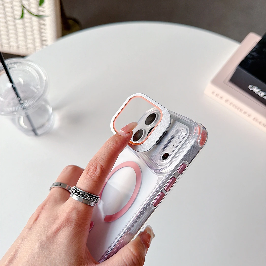 

Anti-Drop Lens Protector Bracket Stand Case For iPhone 12 13 14 15 16 17 Pro Max Plus Kickstand Magnetic Wireless Charge Cover