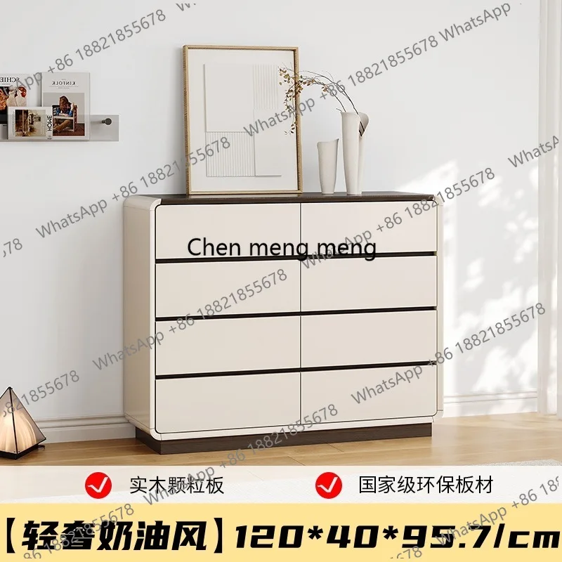 Italian Luxury Chest Of Drawers Cream White Style 5/9 Door Multi-Drawer Storage Cabinet For Living Room