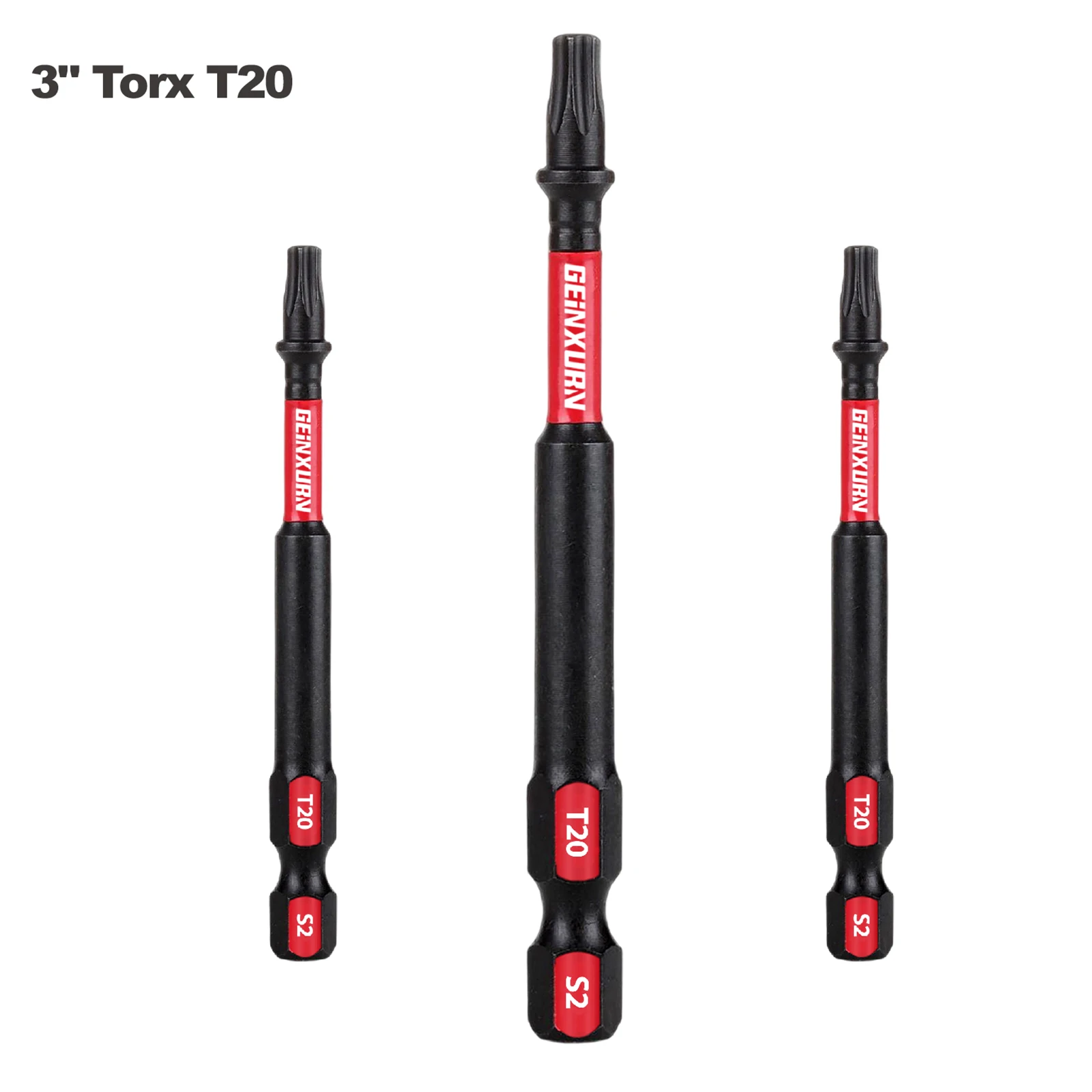 GEINXURN T20 3 In. Włóż bity sterownika, odporny na uderzenia magnetyczny # 20 bitów Torx Head Power Bits, zestaw końcówek wkrętakowych T20 ze stali stopowej S2