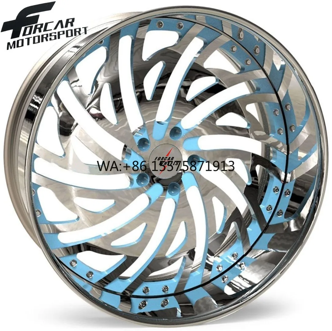 

Forcar Factory Passenger Car Two-Piece Gloss Color Lightweight 16 17 18 19 20 21 22 23 24 Inch Alloy Forged Wheels Rims