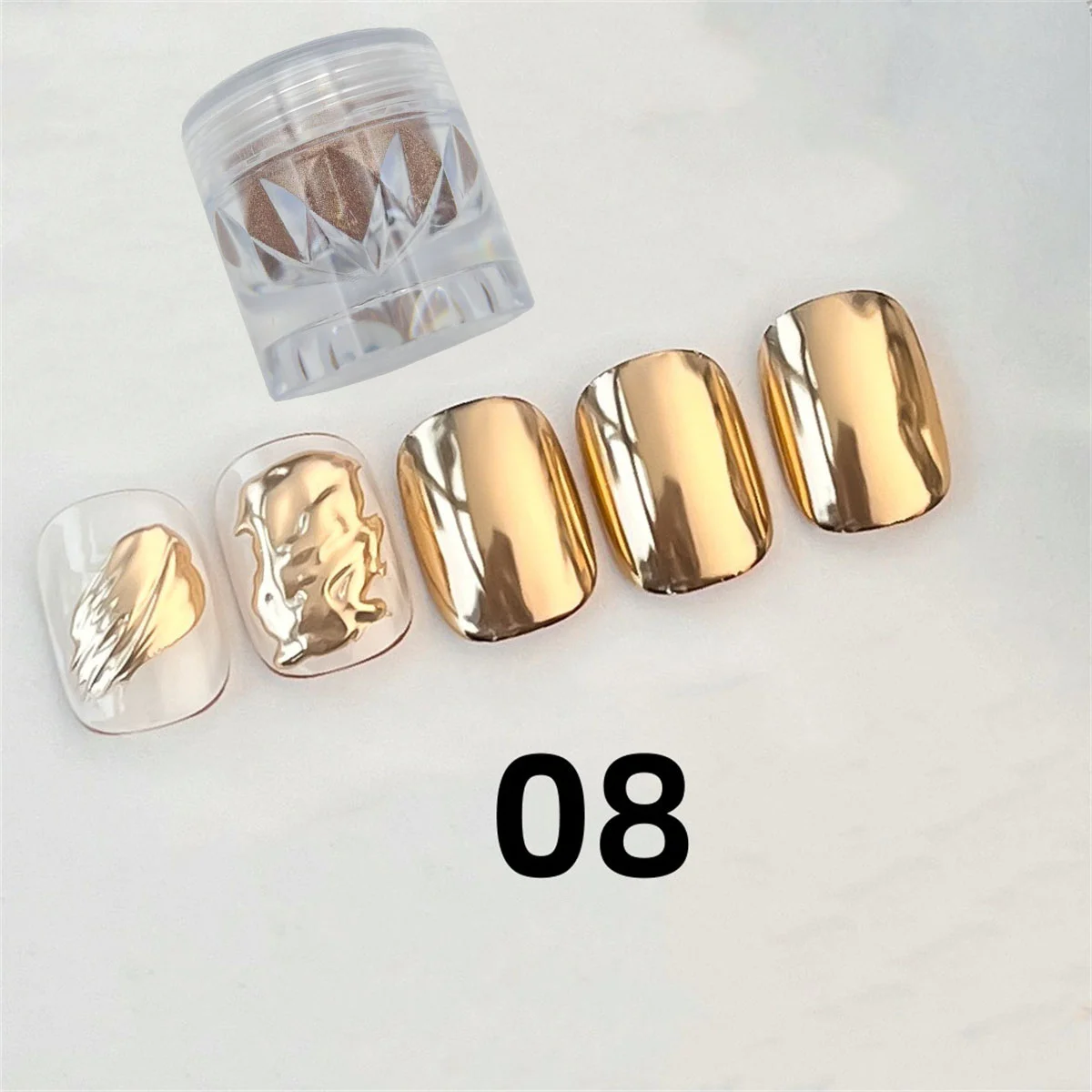 1/8 stuks hoge diamant fles magische spiegel poeder zilver rose goud heldere wrijving coating nagellak lijm nail art creatie K2Y ﻿