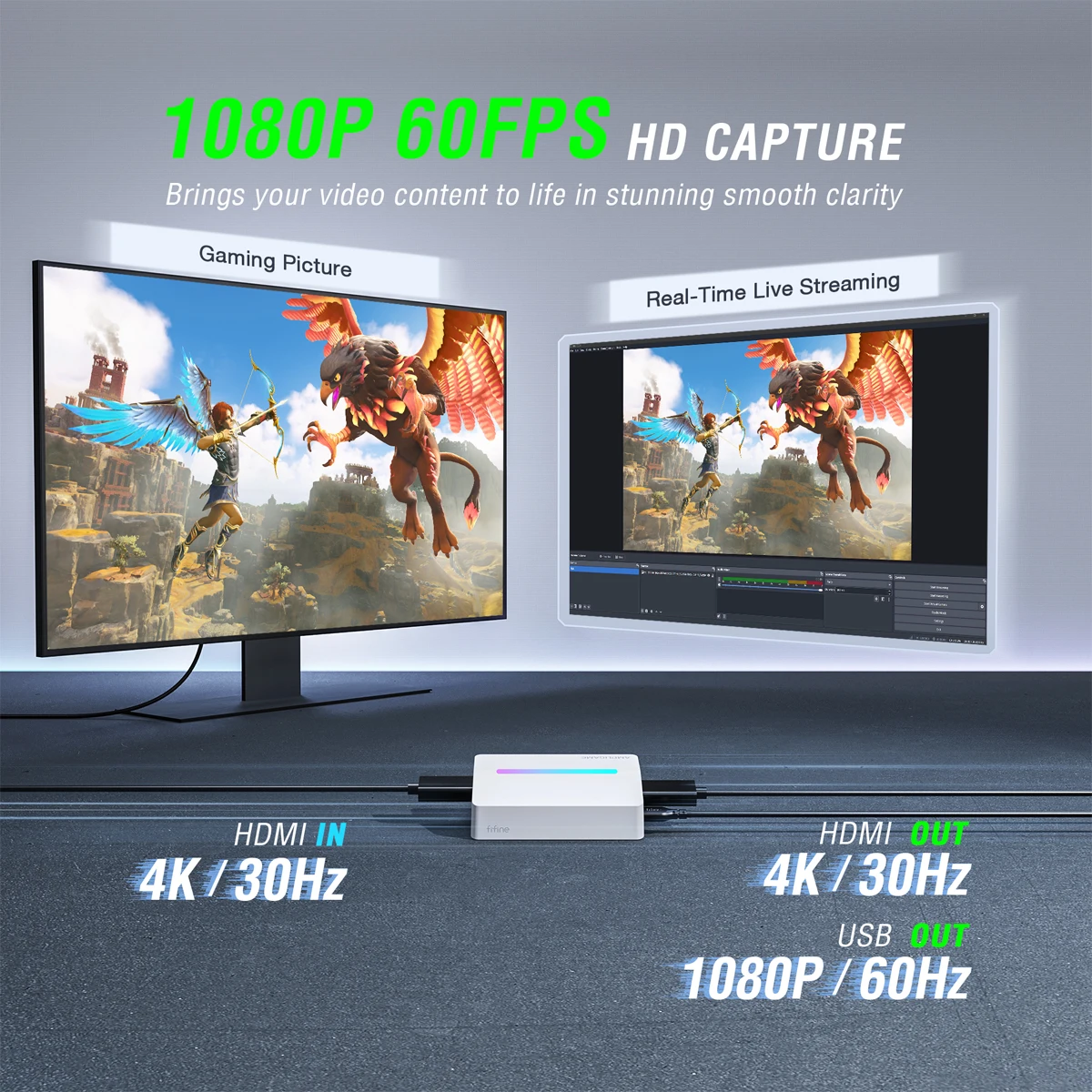 게임 녹화 및 라이브 스트리밍을 위한 FIFINE 4K 1080P HDMI 비디오 캡처 카드, PS5, 스위치, Xbox 및 PC/Mac용 HDMI 입출력 - …