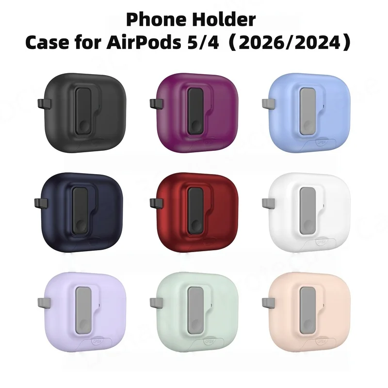 2026 Case for AirPods 5/4 Phone Stand Case Full Body Protective Case for AirPod4 3 Pro 3 Shockproof Case for AirPods 5 With Lock