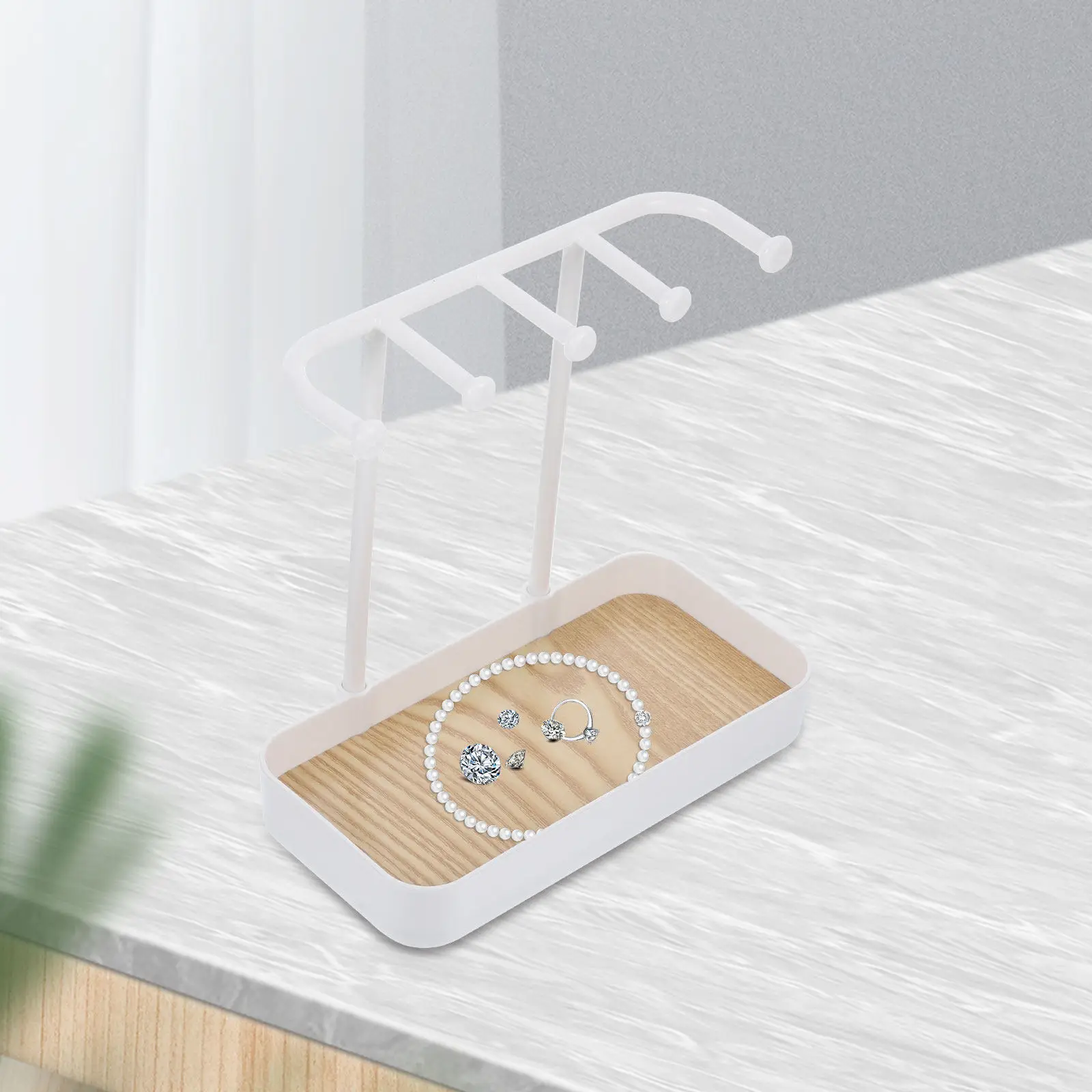 

Подставка-органайзер для украшений с гладкими краями: для ожерелий, серег, браслетов. Настольная подставка для хранения и демонстрации.