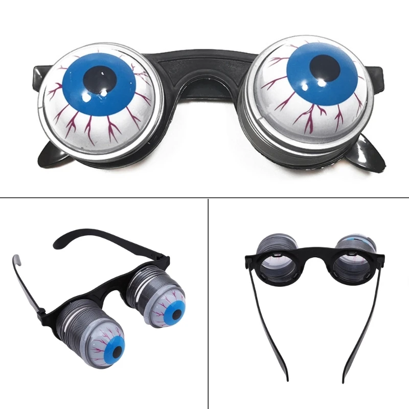 Scary Pop-Out Eyes Glasses Droopy Eyes Spring Glasses Masquerade Halloween Costume Funny Toy Prank Glasses Photo Props Dropship