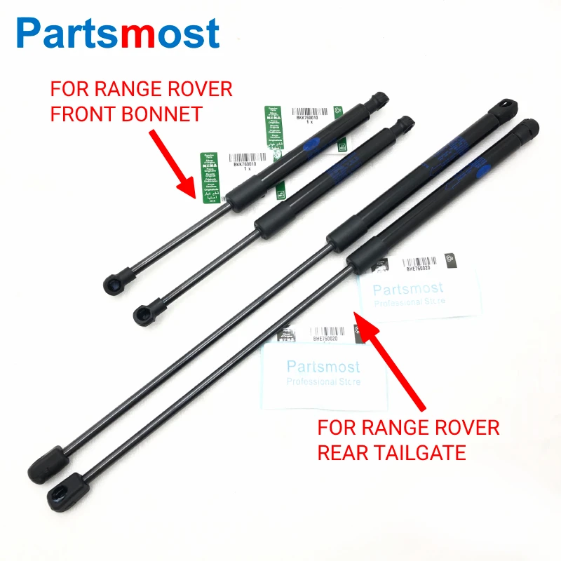 BKK760010 Front Bonnet Gas Strut BHE760020 Rear Tailgate Gas Lifts 2pcs of Gas Spring for Land Rover Range Rover L322 2002- 2012