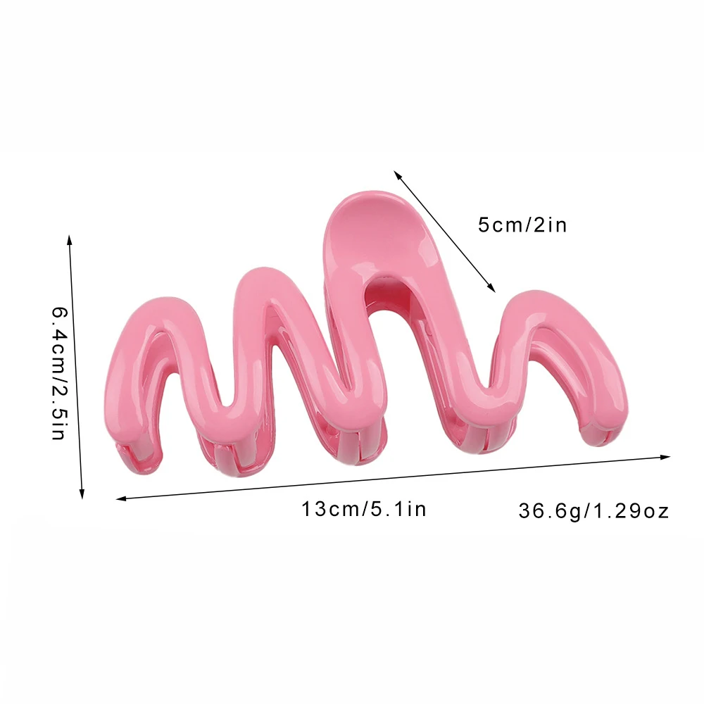 13CM Woman Extra Large Bright Waves Plastic Hair Claw Barrettes Fashion Washing Face Hair Clips Headwear Girl Hair Accessories