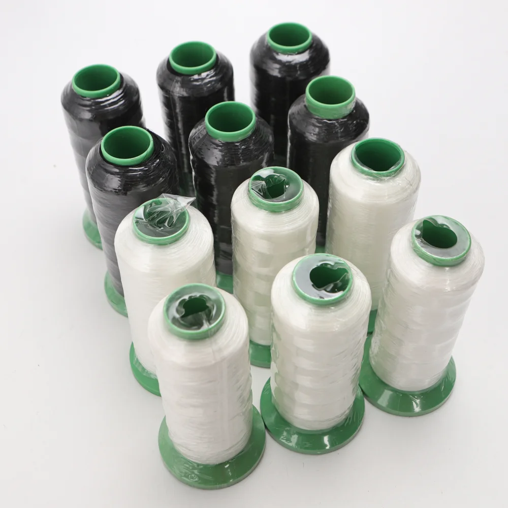 Amo Crystal Clear Nylon Invisible Thread Stitching For Lightweight Fabrics Transparent Thin String 0.12mm 6600M White and Black