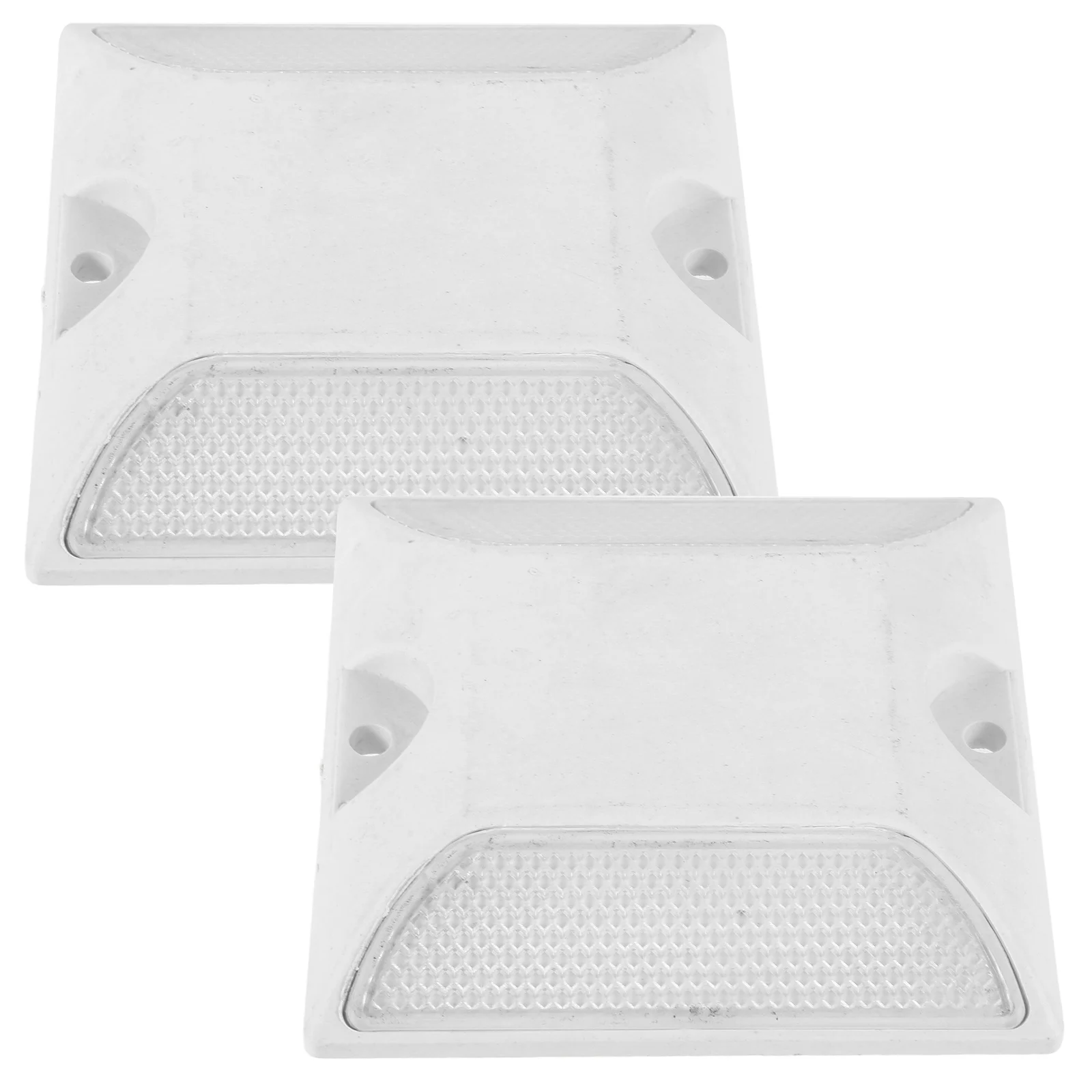 2Pcs Reflective Road Markers Dual Yellow Raised Design Driveway Pavement Safety Emergency Reflectors for Roadside Use