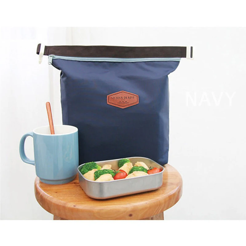 Insulated Lunch Bag Nylon Waterproof Lunch Boxes Tote Food Bags Thermal Cooler Picnic Food Storage Box Outing Food Carrying Bag