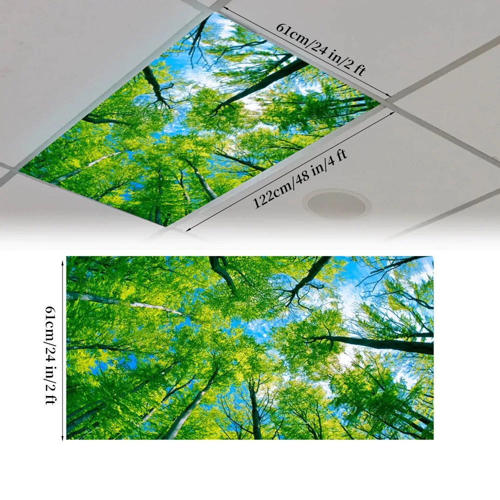 120*60cm Lampshade Anti-glare with 10 Magnetic Buckles Fluorescent Light Covers 15 Styles Sky Magnetic Light Filters Offices