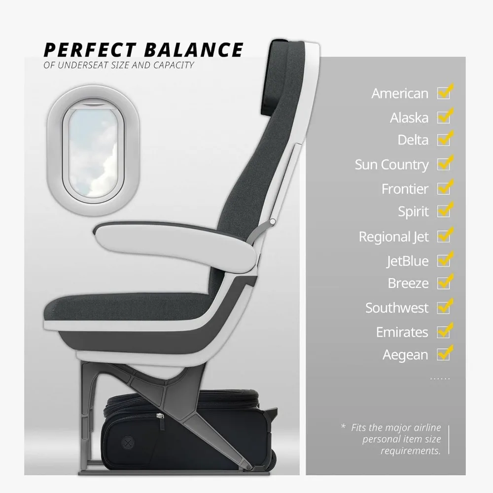 Bolsa de equipaje de mano expandible Softside con ruedas para viajes cortos, ideal para aviones y aerolíneas