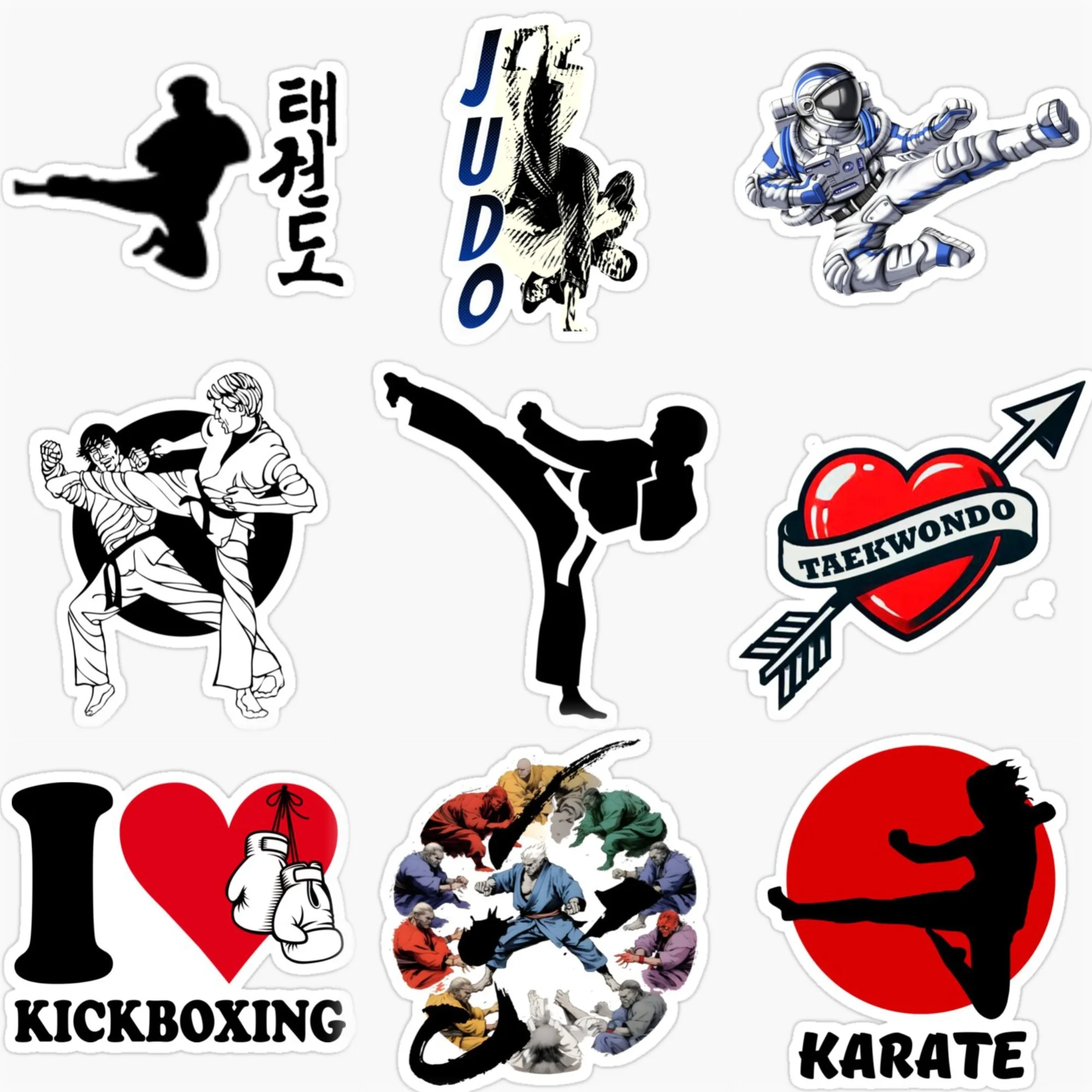 

Taekwondo Combat Creative Personalized PVC Car Stickers Accessories Van Bicycle Helmet Bumper Wall Decal Customizable Size