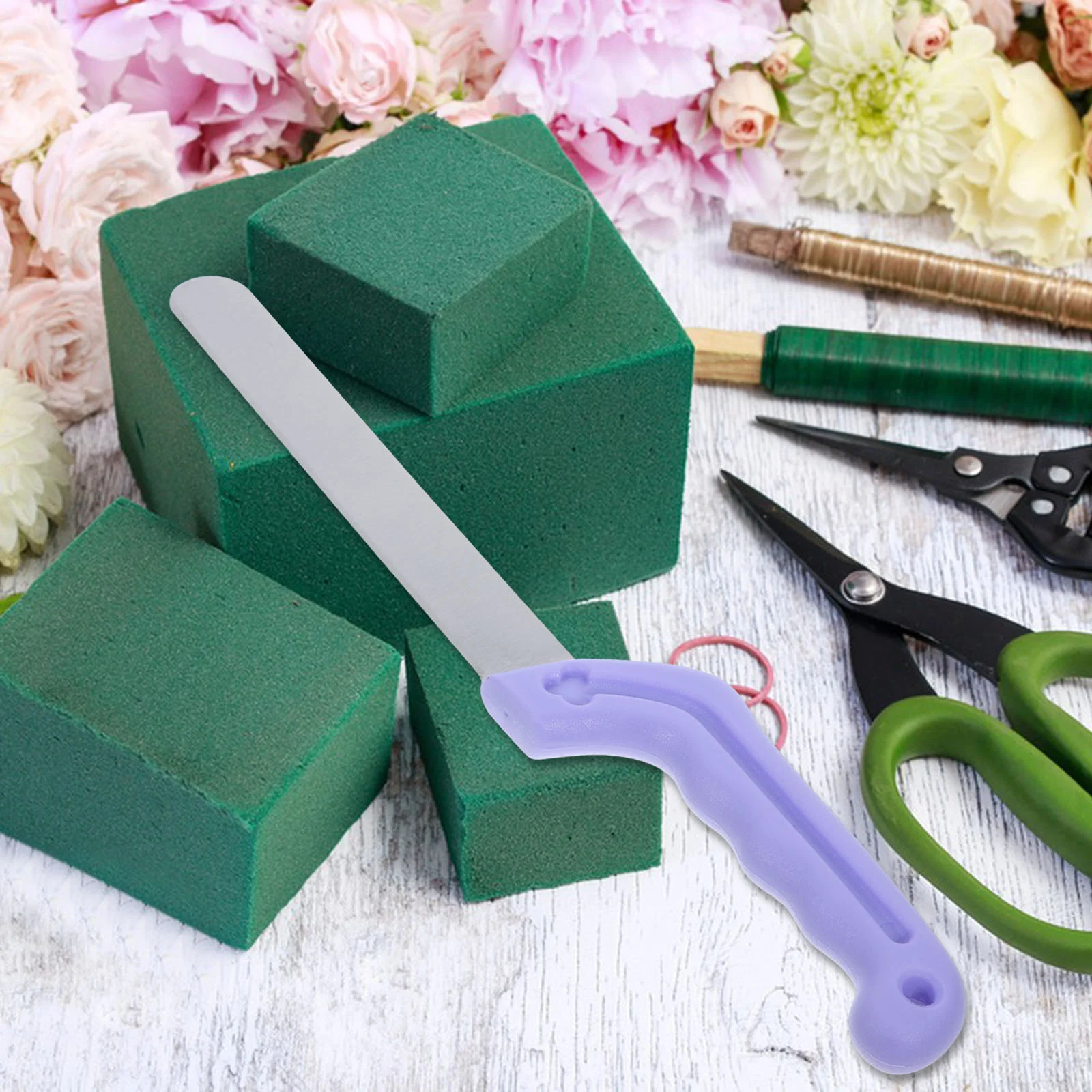 Flower Cutting Trowel Tool Faux Slicer Blocks Floral Mud Bricks Stainless Steel Plastic Foam