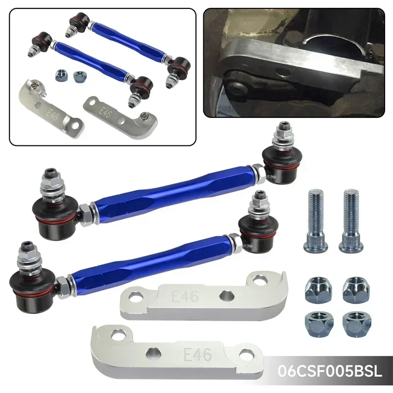 Tuning Drift turn angles 25%-30% + Sway Bar Drop Links Kit Fits For BMW E46 98-06 Black/Red/Blue/Silver