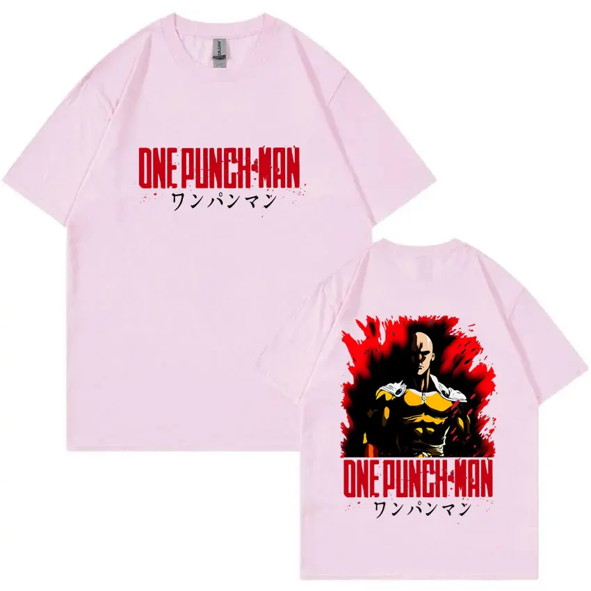 أنيمي واحد لكمة رجل سايتاما تي شيرت الرجال النساء الملابس موضة Harajuku بلايز الذكور Vintage المتضخم التي شيرت Unsiex القطن تيز