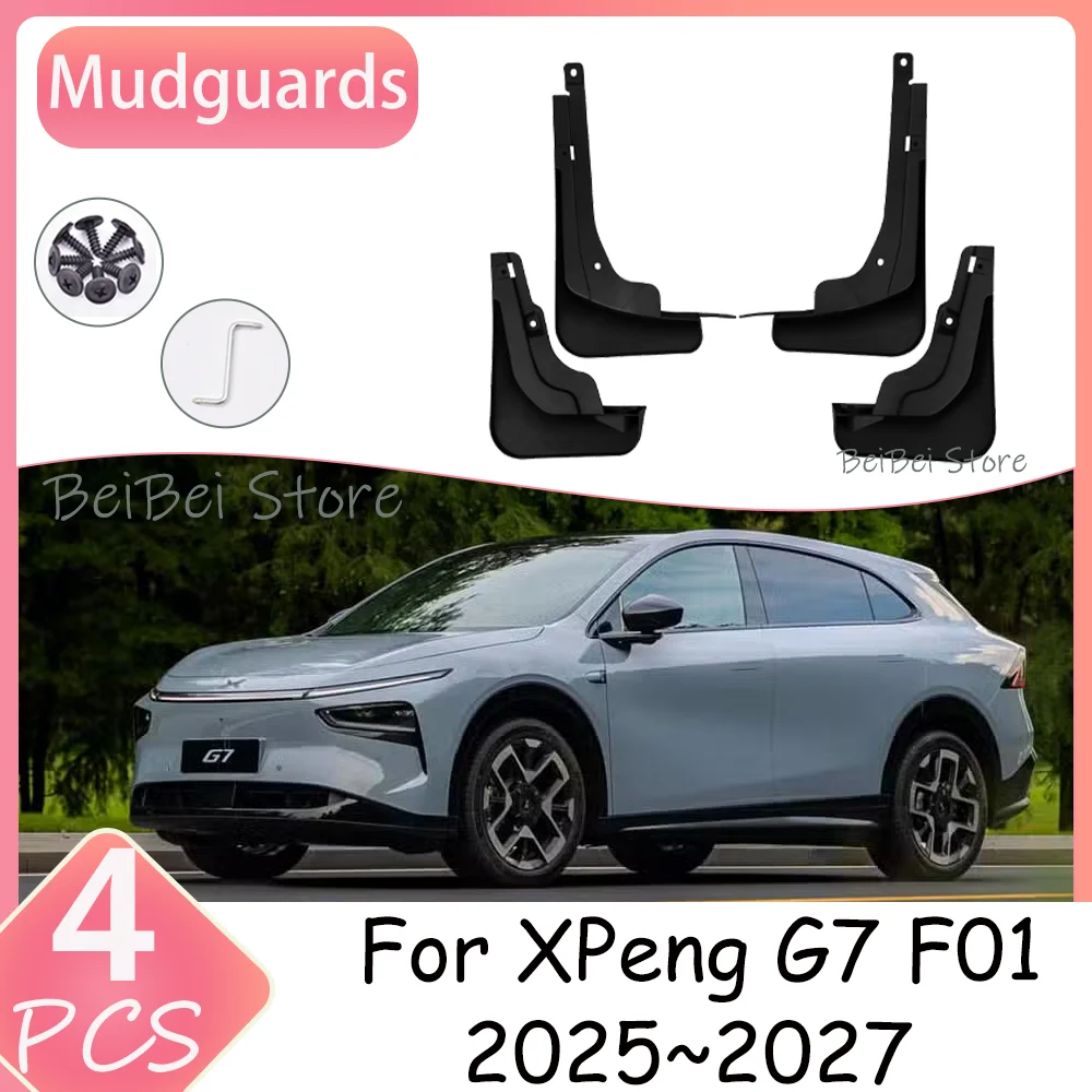 For XPeng G7 F01 2025 2026 2027 4PCS Car Wheel Mudguard Flaps Mud Skin Cover Fenders Splash Protection Accessories PP