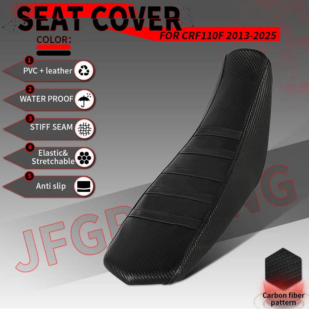 

Для Honda CRF110F CRF 110F 2013-2025 аксессуары для мотоциклов, чехол на сиденье, ПВХ, водонепроницаемый нескользящий чехол для подушки сиденья, грязевой питбайк