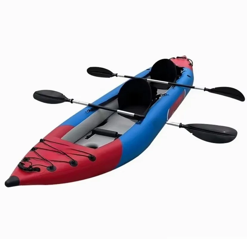 Inflatable Kayak 2 Person High Performance Dropstitch Fishing Boat Folding Travel Kayak with Paddle Fast Delivery