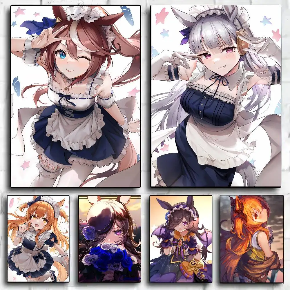 شعبية الساخن أوما موسومي جميلة ديربي أنيمي الألعاب المشارك لغرفة المعيشة قماش اللوحة طباعة المشارك الفن ديكور جدران المنزل هدية