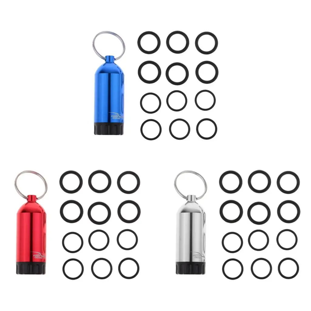Portable Mini Aluminum Scuba Diving Tank 0.5l Key Ring with Storage O-rings for Diving Maintenance