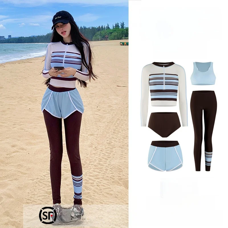 

Women's Conservative Slimming Long Sve Wetsuit Surfing Swimming Costume Qui Dry Snorkeling Mother Suit Diving Suit Swimwear