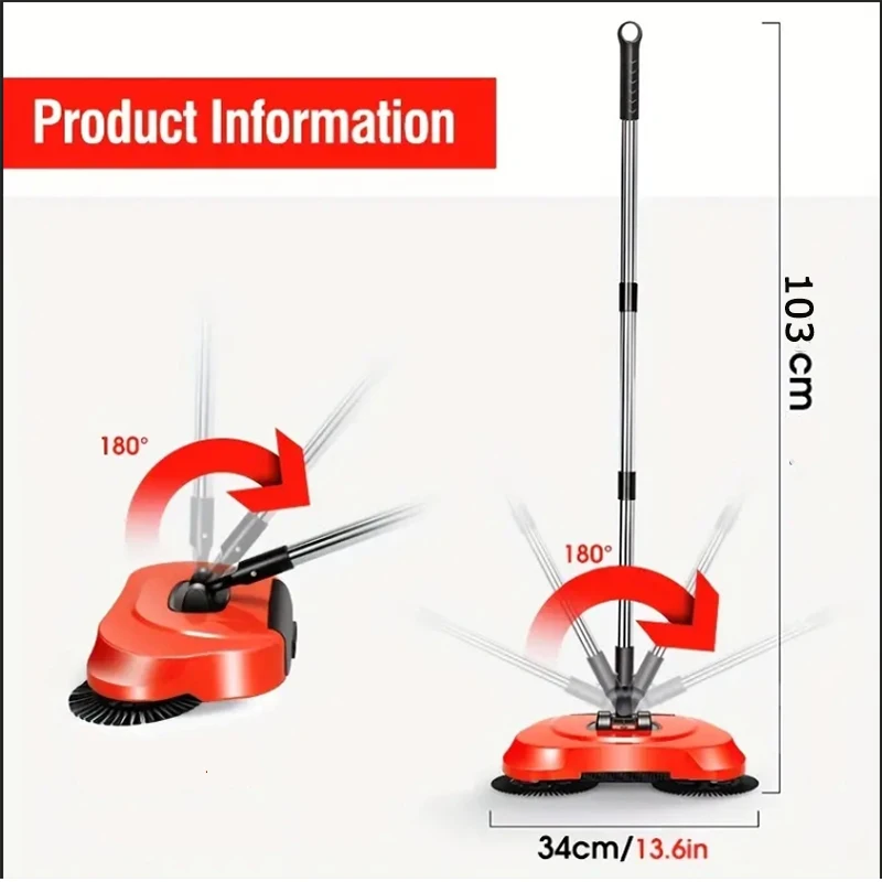 Lazy Sweeper Multifunctional Household Hand Push Vacuum Cleaner Without Dead Corners Broom Dustpan Combination Mop Household