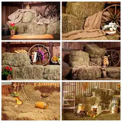 MOON.QG Boys Zenon Birthday Photocall Backdrops Autumn Farm Thanksgiving Decor Photography Backgrounds Haystack Shooting Props