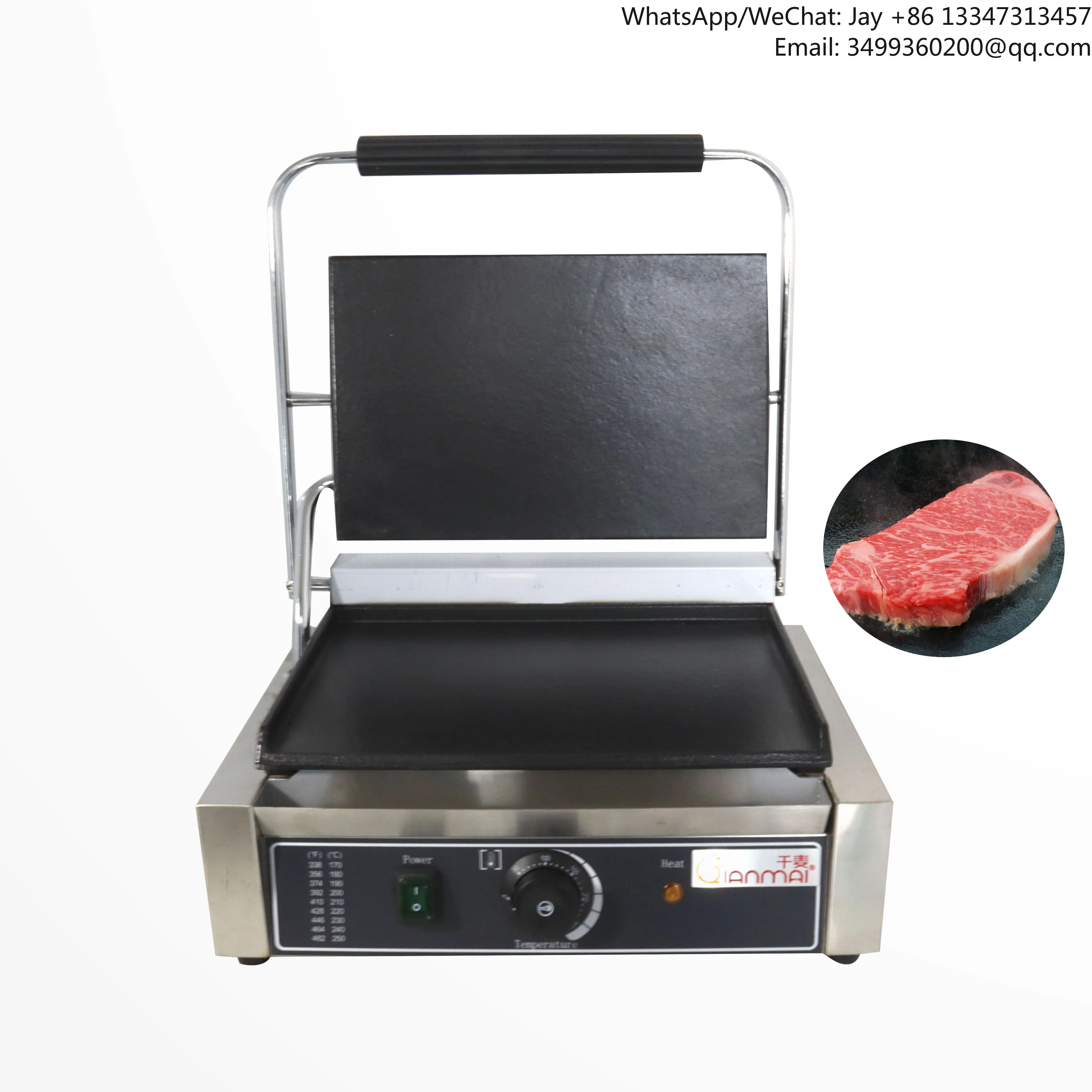 

Commercial Induction Cast Iron Flat Top Aldkitchen Contact Panini Grill Griddle Sandwich Waffle Maker
