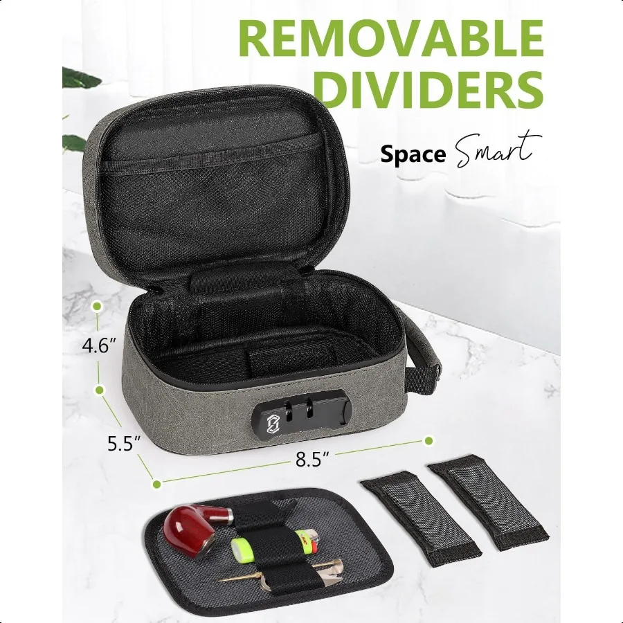 Smell Proof Bag with Combination Lock File Organizer Case Container Medicine Odorl Storage Lock Box Great Gift for Friend