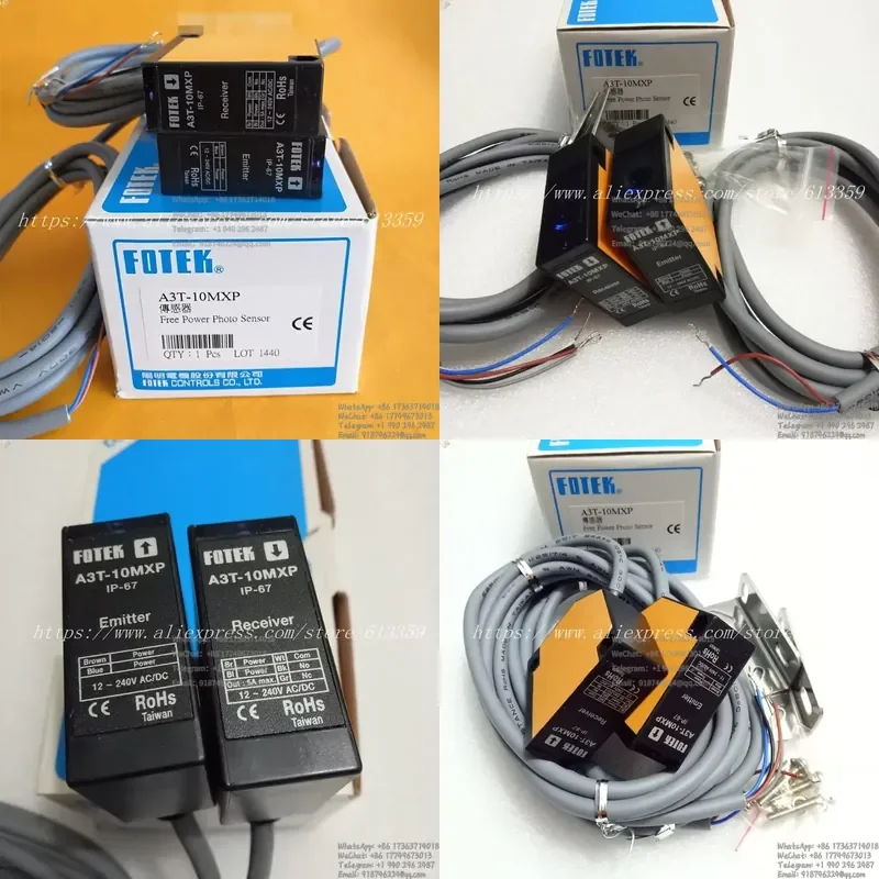 

1Set A3T-10MXP IP67 New Thru Beam FREE POWER PHOTO SENSOR