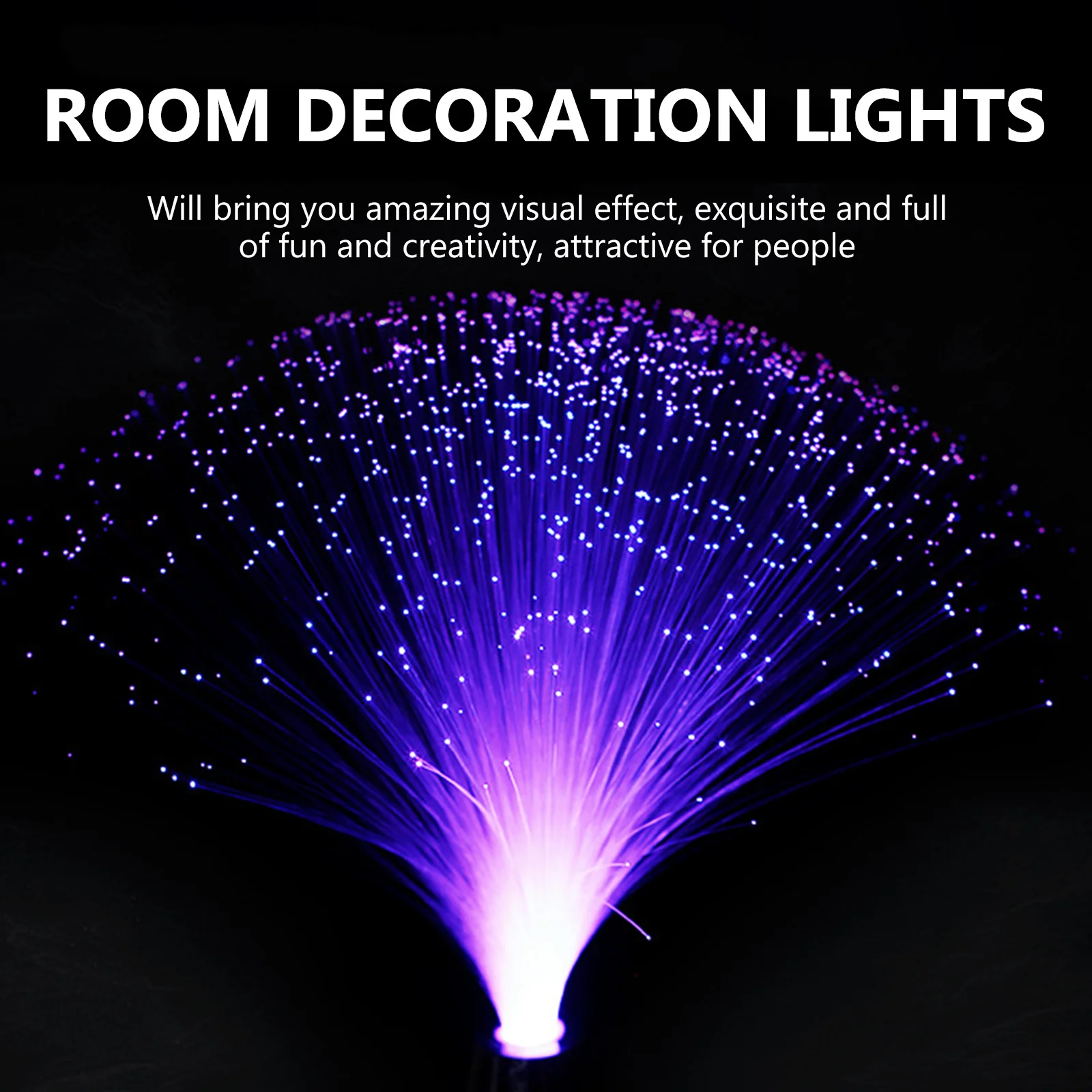 

Fiber Optic Light Sensory USB Atmosphere Color Changing Novelty Lamp Calming Effect Visual 7 Colors Fiber Optic Lights