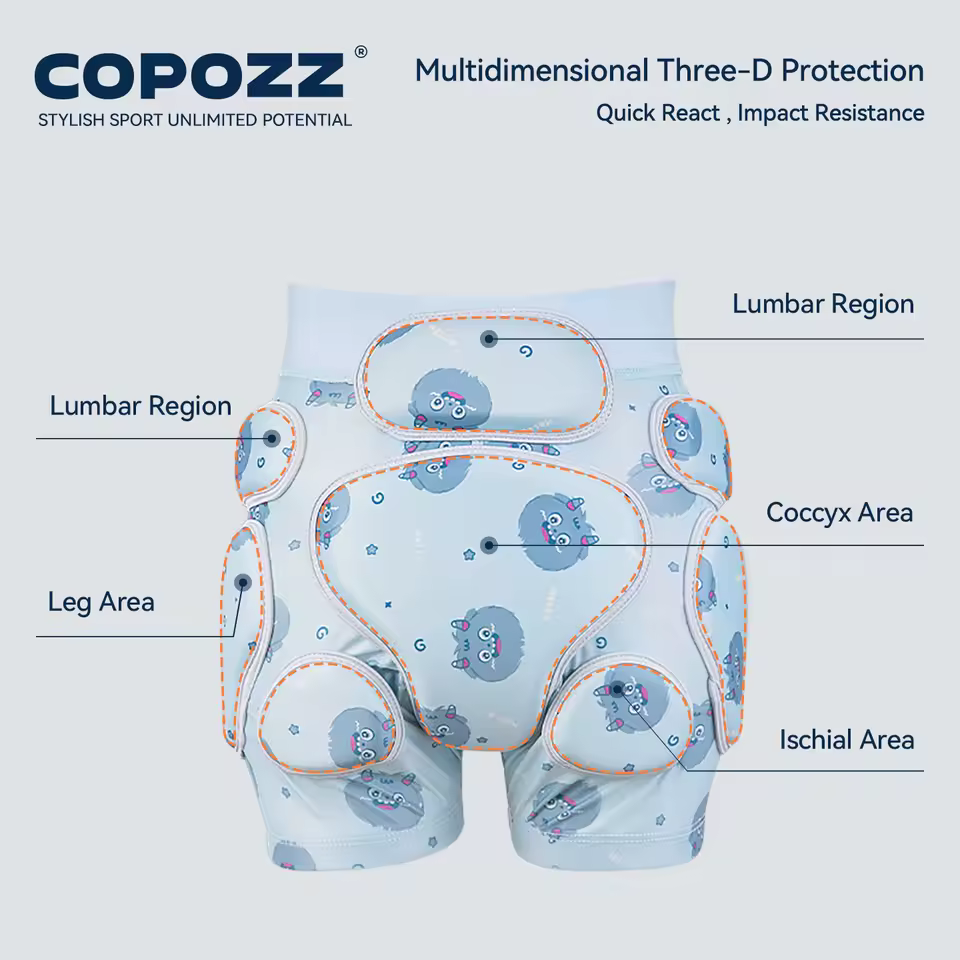 COPOZZ לילדים: מכנס מגן לסקי וסנובורד לבלימת זעזועים וביטחון מלא