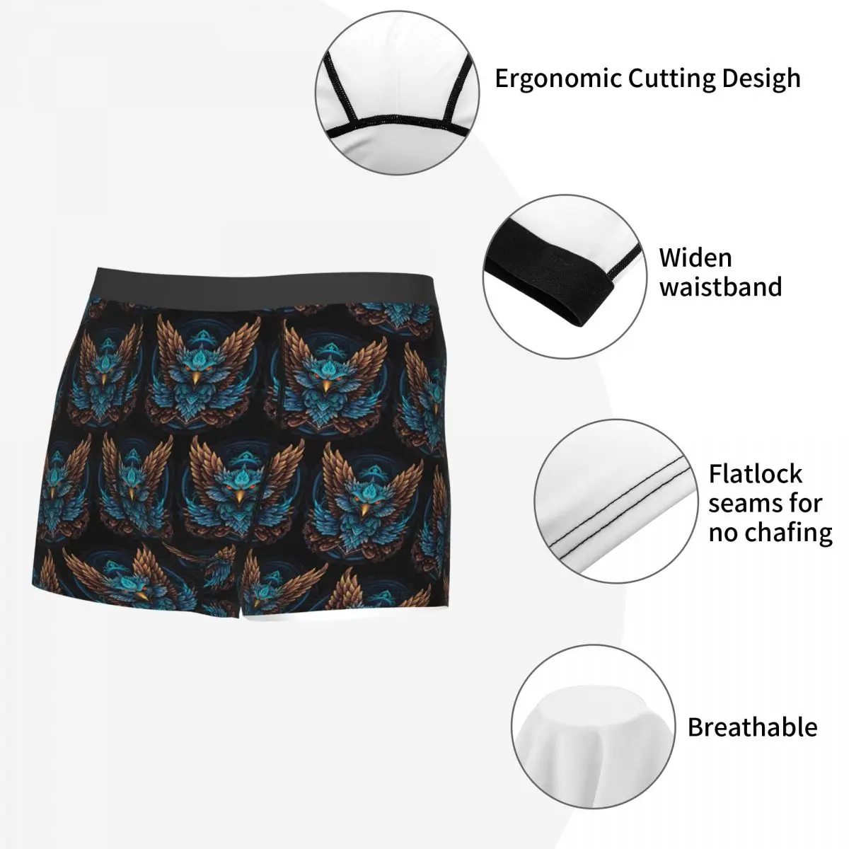Cuecas boxer shorts feroz eagle calcinha masculina ventilar roupa interior para homme homem namorado presente