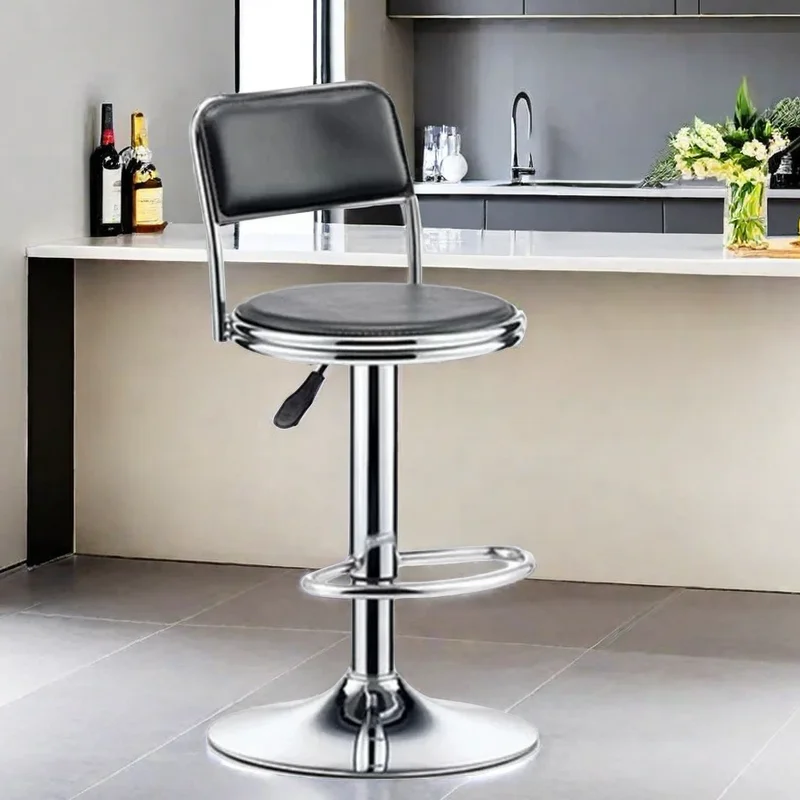 

Home Bar Chair Backrest Beauty Salon High Stool Kitchen Stools Chairs Cafeteria Furniture Nordic Tabouret Design Barber Shop