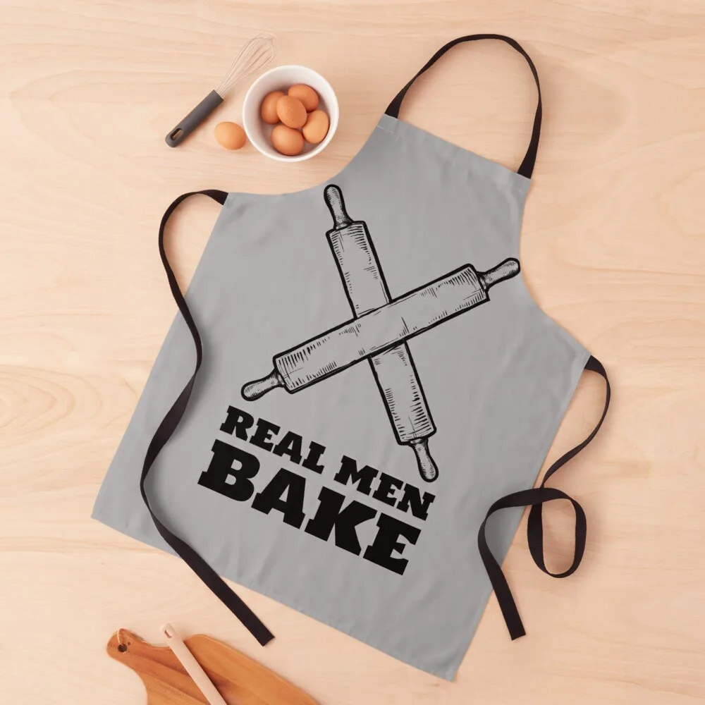 

Real Men Bake Rolling Pins Apron Men gift Kitchen Handle For Women Things For The Home custom women's kitchen Apron