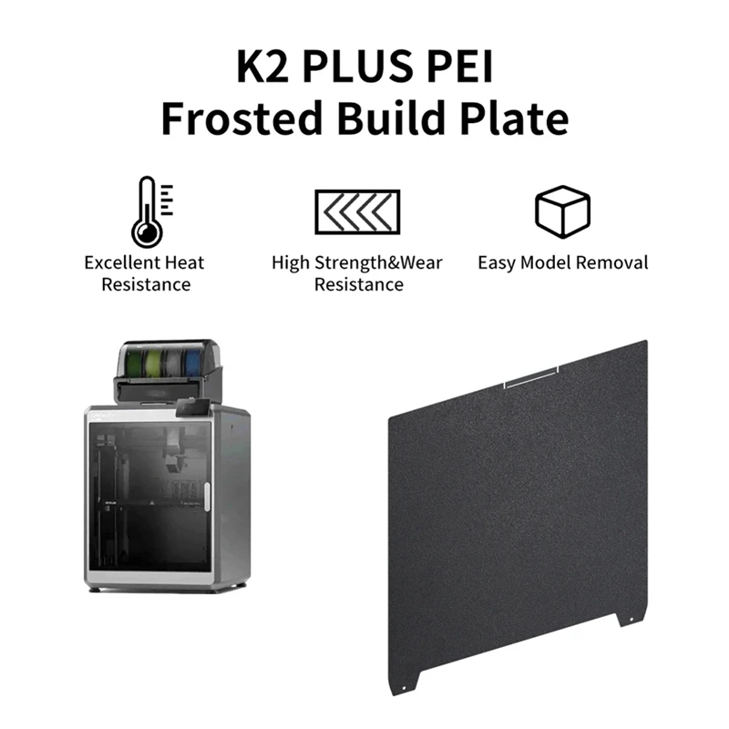 For Creality K2 Plus PEI Frosted Build Plate Excellent Adhesion High Flatness High Strength And Wear Resistance