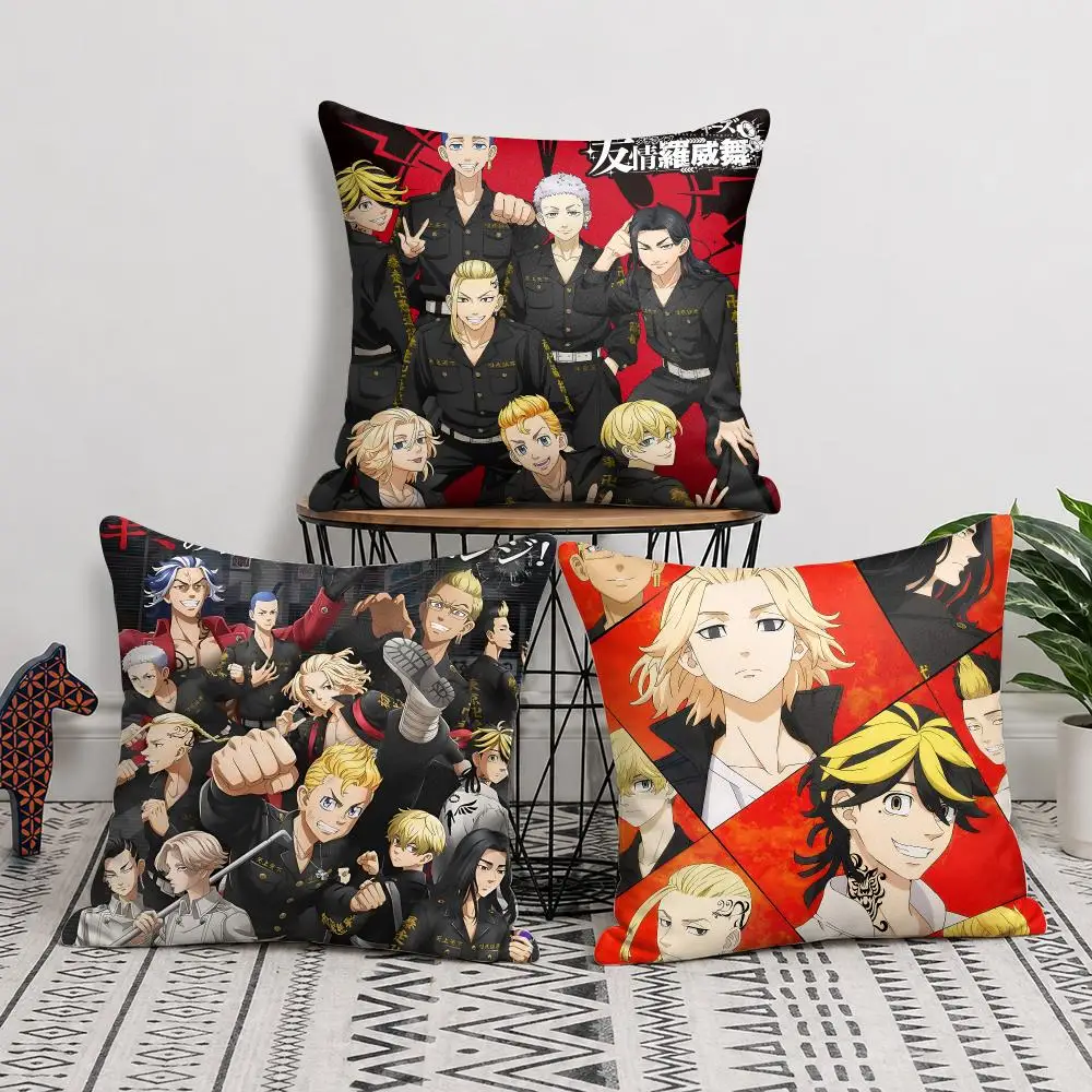 Tokyo R-Revengers Cushion Cover Soft Short Plush Throw Pillow Cover Decorative Cushion Case for Sofa Bedroom Home Decor Gift